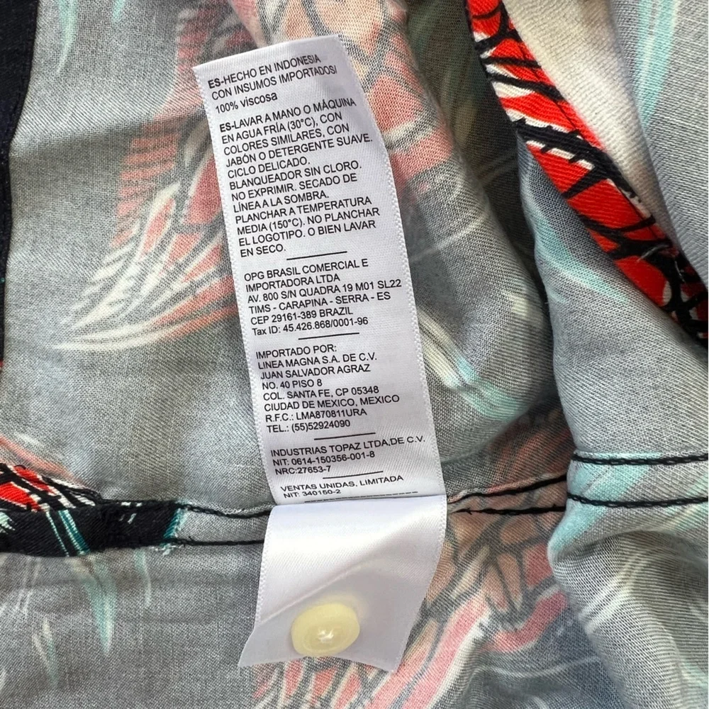 Original Penguin NWT Leaves Short Sleeve Button Down Slim Fit Camp Shirt, L - Picture 10 of 11